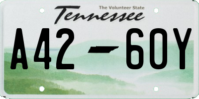 TN license plate A4260Y