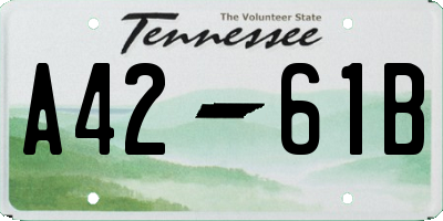 TN license plate A4261B