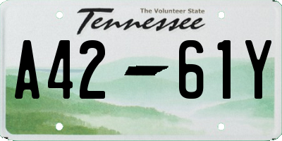 TN license plate A4261Y
