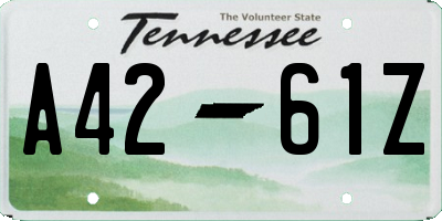 TN license plate A4261Z