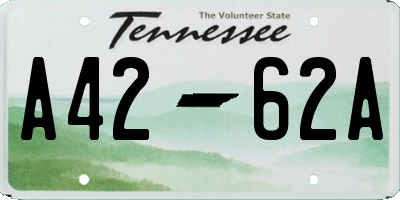 TN license plate A4262A