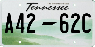 TN license plate A4262C