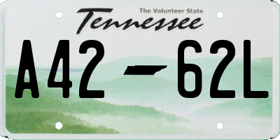 TN license plate A4262L