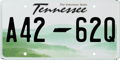 TN license plate A4262Q