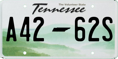 TN license plate A4262S