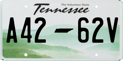 TN license plate A4262V
