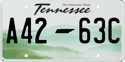 TN license plate A4263C