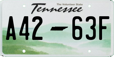 TN license plate A4263F