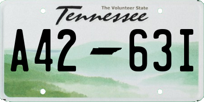 TN license plate A4263I