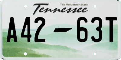 TN license plate A4263T