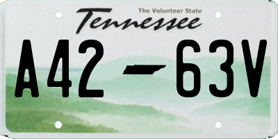 TN license plate A4263V