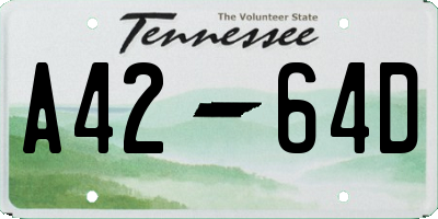 TN license plate A4264D