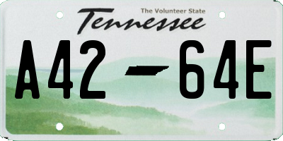 TN license plate A4264E