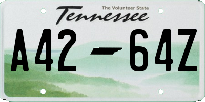 TN license plate A4264Z