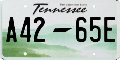 TN license plate A4265E