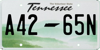 TN license plate A4265N