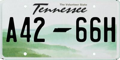 TN license plate A4266H