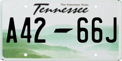 TN license plate A4266J
