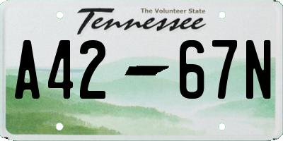 TN license plate A4267N