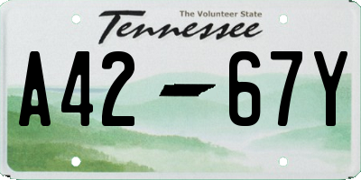TN license plate A4267Y