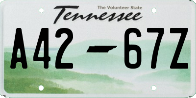 TN license plate A4267Z