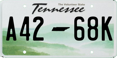 TN license plate A4268K