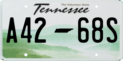 TN license plate A4268S