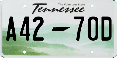 TN license plate A4270D