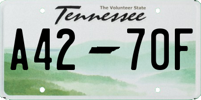 TN license plate A4270F