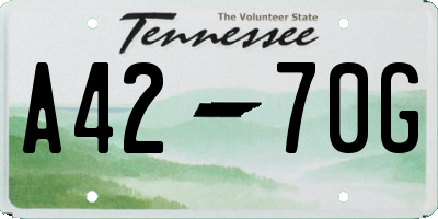 TN license plate A4270G
