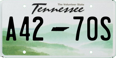 TN license plate A4270S