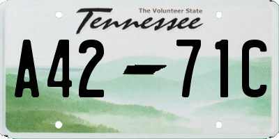 TN license plate A4271C