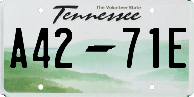 TN license plate A4271E