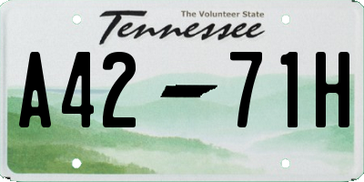 TN license plate A4271H