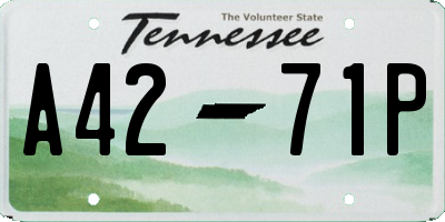 TN license plate A4271P