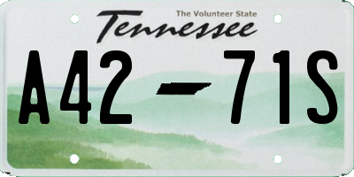 TN license plate A4271S