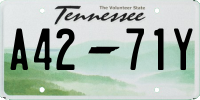 TN license plate A4271Y