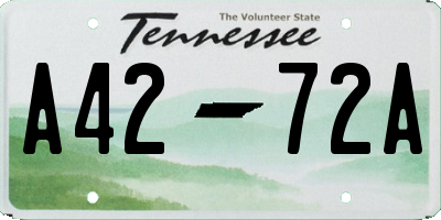 TN license plate A4272A