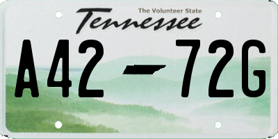 TN license plate A4272G