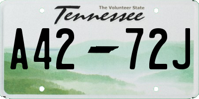 TN license plate A4272J