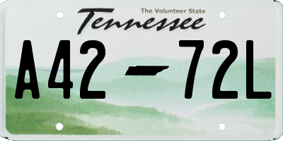 TN license plate A4272L