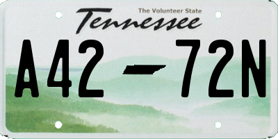 TN license plate A4272N