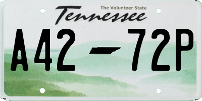 TN license plate A4272P