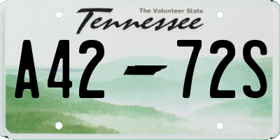 TN license plate A4272S