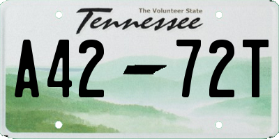 TN license plate A4272T