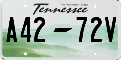 TN license plate A4272V