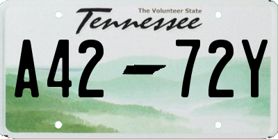 TN license plate A4272Y