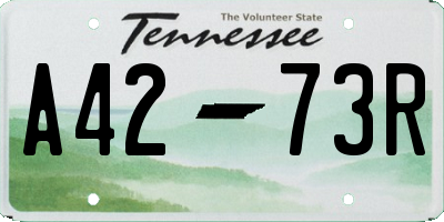 TN license plate A4273R