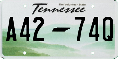 TN license plate A4274Q