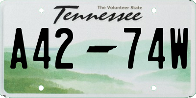 TN license plate A4274W